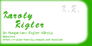 karoly rigler business card
