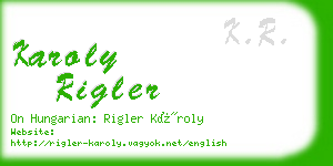 karoly rigler business card